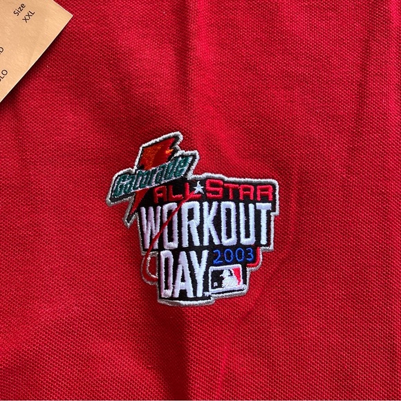 VTG 2003 MLB Gatorade Workout Day NWT Red Polo Size XXL Antigua - Picture 8 of 10
